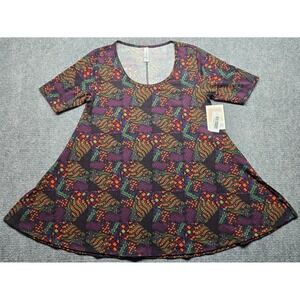 LulaRoe Perfect T-Shirt Womens XS Multicolor Round Neck Short Sleeve Stretch New